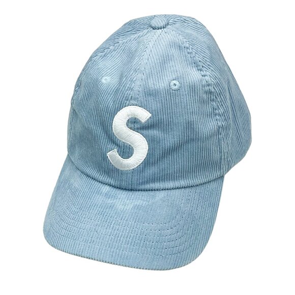 Supreme SS21 Fine Wale Corduroy S Logo 6-Panel Cap Light Blue - Picture 2 of 5